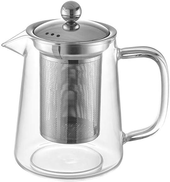 Bule para Chá em Vidro e Aço Inox